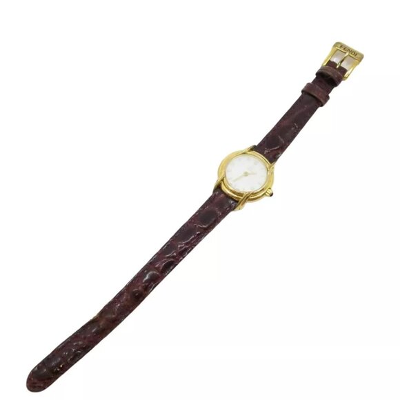 FENDI Quartz Wrist Watch 011-942 Gold Leather - Picture 7 of 12